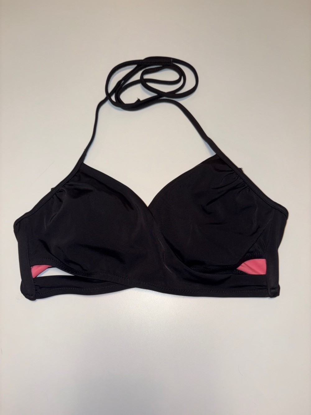 Black Halter Swim Bikini Top